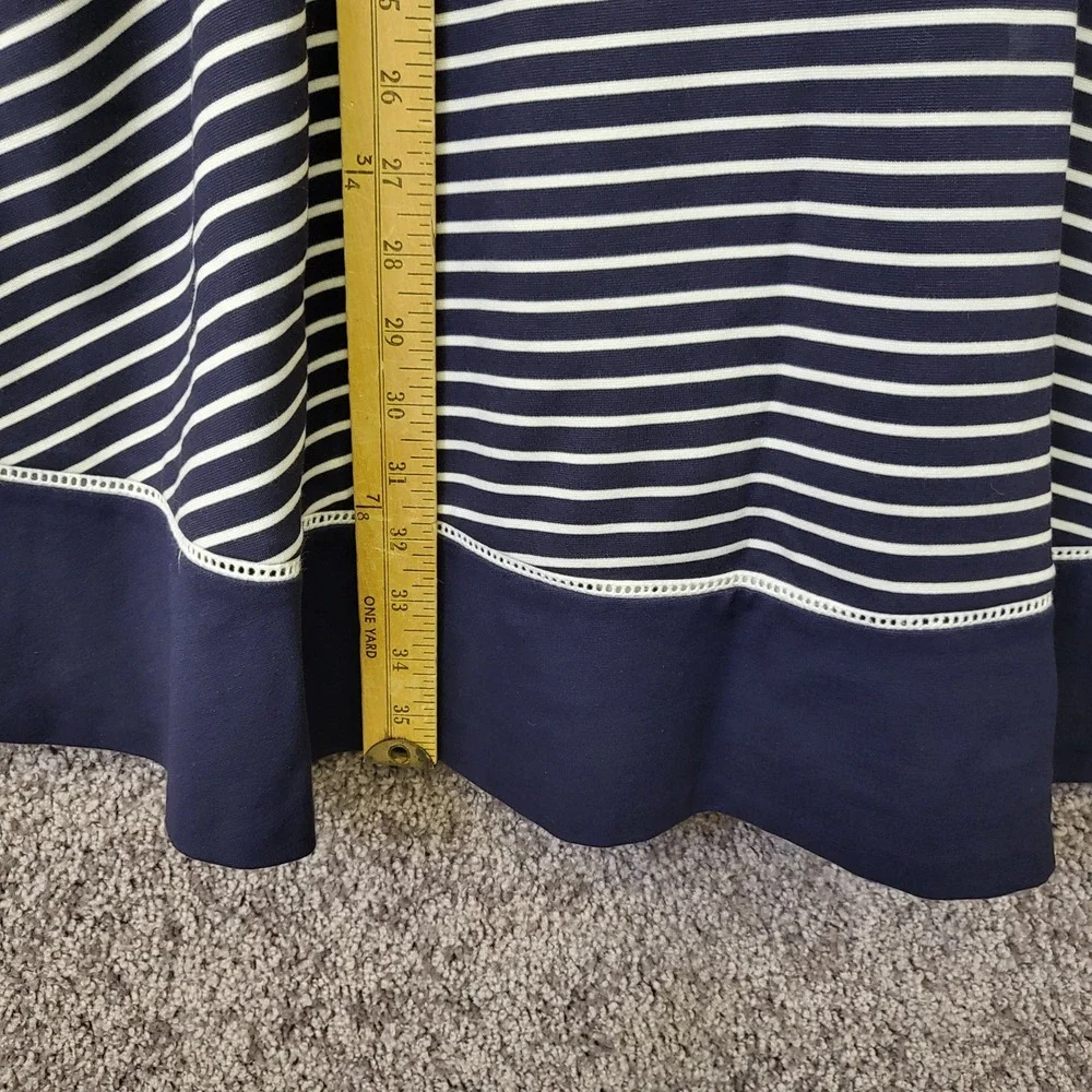 Kate Spade Fit and Flare Dress Womens 4 Navy White Striped Excellent NJMU8912